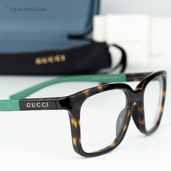 BRAND NEW Gucci GG1738O 003 Havana Green Demo Unisex Square Eyeglasses GG 1738O - Picture 1 of 7